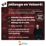 Milonga en Volveré el sábado 2