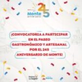 245° Aniversario de Monte | Convocatoría para participar en Paseo Gastronómico y Artesanal