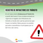 Comienza a regir el Registro de Infractores de Tránsito